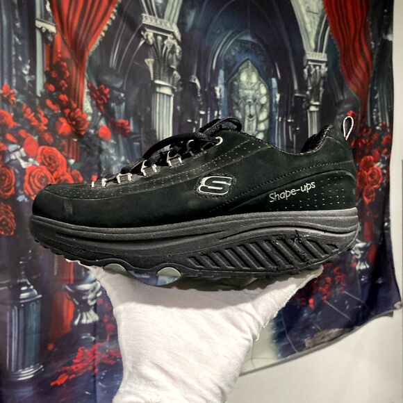 Skechers Shape-UPS 2.0 11801 Women's 8 Black Leather Athletic Running Sneaker - Picture 3 of 6